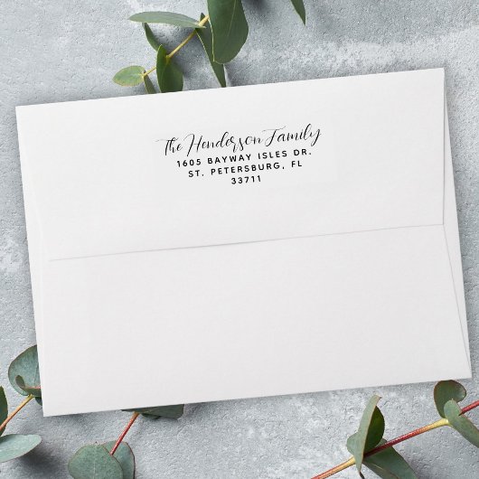 Handgeschreven teruggaveadres scriptnaam zelfinktende stempel