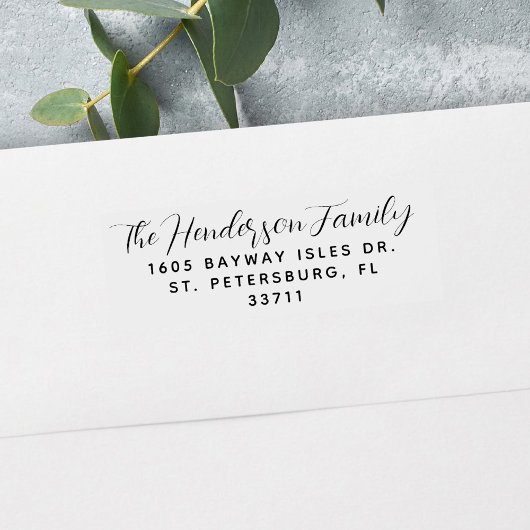 Handgeschreven teruggaveadres scriptnaam zelfinktende stempel