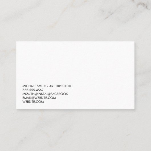 handgeschreven | Textuur Blauw Sinaasappel Achterg Visitekaartje (Achterkant)