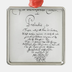 Handgeschreven Titlepage van Goed Gememperd Metalen Ornament