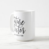 Handgeschreven toekomstige dokter koffiemok (Voorkant links)