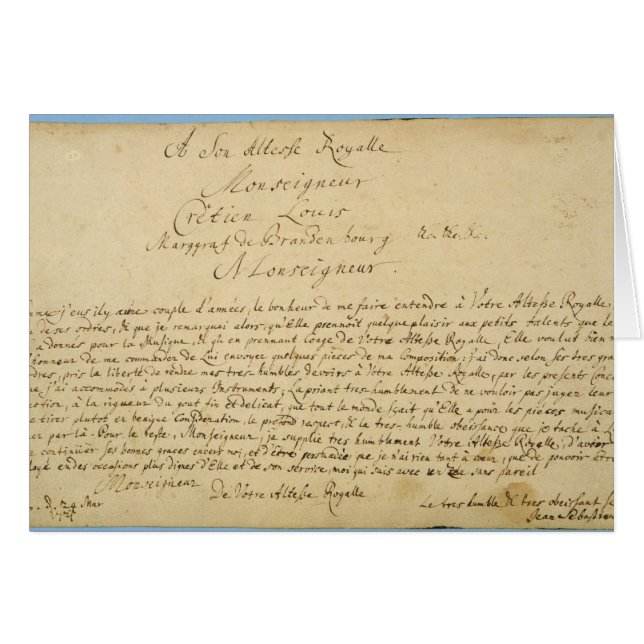 Handgeschreven toewijding "Brandenburger Concertos (Voorkant Horizontaal)