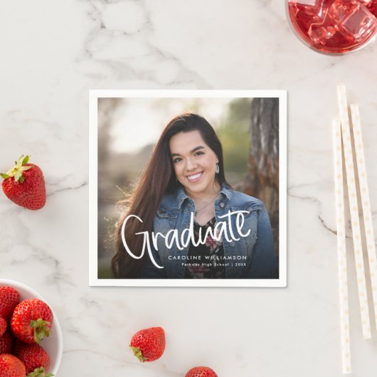 Handgeschreven trendy Casual Script Photo Afstuder Servet (Insitu)