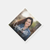 Handgeschreven trendy Casual Script Photo Afstuder Servet (Hoek)