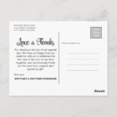 Handgeschreven trouwfoto Dank u Briefkaart (Achterkant)