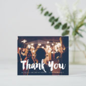 Handgeschreven trouwfoto Dank u kaart (Staand voorkant)