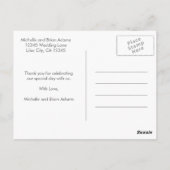 Handgeschreven trouwfoto Dank u kaart (Achterkant)