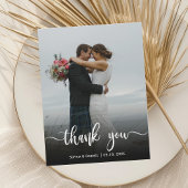 Handgeschreven trouwfoto Dank u Magnetische Kaart