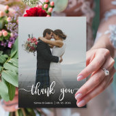 Handgeschreven trouwfoto Dank u Magnetische Kaart