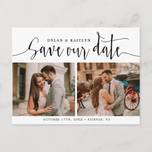 Handgeschreven    Trouwkaart Save Our Date Aankondigingskaart