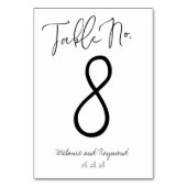 Handgeschreven Trouwtafel Nummer Kaart (Voorkant)