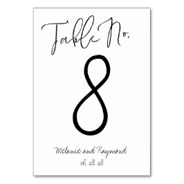 Handgeschreven Trouwtafel Nummer Kaart