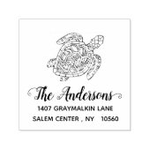 Handgeschreven Turtle Custom Return Adres Zelfinktende Stempel (Design)