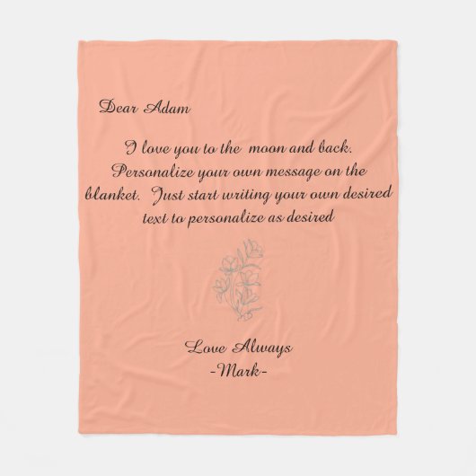 Handgeschreven typeontwerp fleece deken (Voorkant)