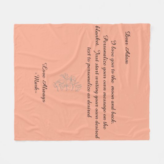 Handgeschreven typeontwerp fleece deken (Voorkant (Horizontaal))