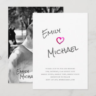 Handgeschreven Typeset FOTO nodigt Koppels Event u Kaart