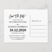 Handgeschreven Typografie Bruiloft Bewaar de datum Aankondigingskaart (Achterkant)