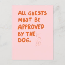 Handgeschreven typografie met hondenillustratie briefkaart