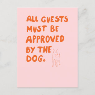 Handgeschreven typografie met hondenillustratie briefkaart