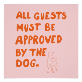 Handgeschreven typografie met hondenillustratie perfect poster