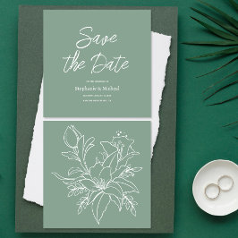 Handgeschreven typografie - Mintgroene bruiloft Save The Date
