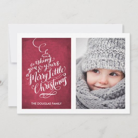 Handgeschreven typografie Ornament | Christmas Feestdagenkaart (Voorkant)