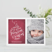 Handgeschreven typografie Ornament | Christmas Feestdagenkaart (Staand voorkant)