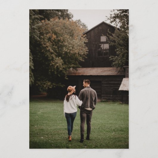 Handgeschreven Typografie White Overlay Photo Save The Date (Achterkant)