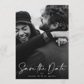 Handgeschreven Typografie White Overlay Photo Save The Date (Voorkant)