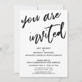 Handgeschreven U Bent Uitgenodigd Bruiloft Na-fees Kaart (Voorkant)
