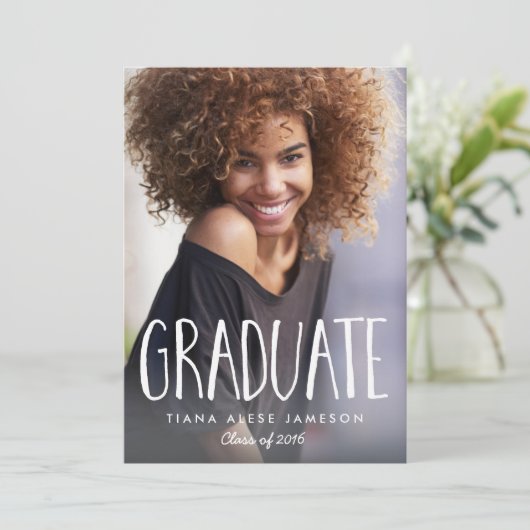 Handgeschreven uitgave van het Afstuderen van de R Aankondiging (Staand voorkant)