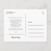 Handgeschreven Uitgestelde bruiloft aankondiging Briefkaart (Achterkant)