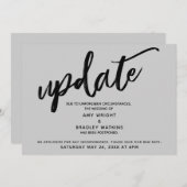 Handgeschreven Uitgestelde Trouw Grijze Aankondigi Kaart (Voorkant / Achterkant)