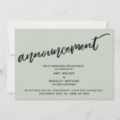 Handgeschreven Uitgestelde Trouw Wijze Aankondigin Kaart (Voorkant)