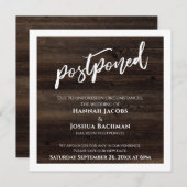 Handgeschreven Uitgestelde Trouwdatum Rustieke Hou Kaart (Voorkant / Achterkant)