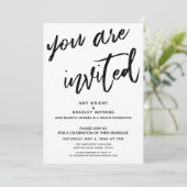 Handgeschreven Uitnodiging Huwelijksfeest na de Br (Staand voorkant)