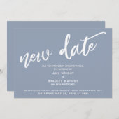 Handgeschreven Uitstel Trouwen Nieuwe Datum Stof B Kaart (Voorkant / Achterkant)