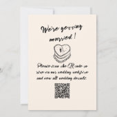 Handgeschreven Unieke Eigenzinnige QR Code Weddin Kaart (Achterkant)