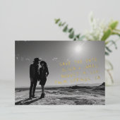 Handgeschreven unieke foto bruiloft Save the Date Folie Uitnodiging (Staand Voorkant)