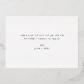 Handgeschreven unieke foto bruiloft Save the Date Folie Uitnodiging (Achterkant)