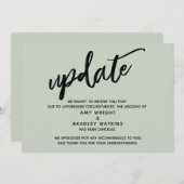 Handgeschreven update over afgeblazen bruiloft in  kaart (Voorkant / Achterkant)