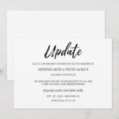 Handgeschreven "Update" Uitverstelling Bruiloft Kaart (Voorkant / Achterkant)