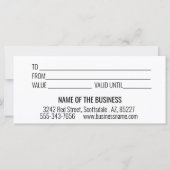 Handgeschreven vakken voor cadeaubonnen modern scr (Achterkant)