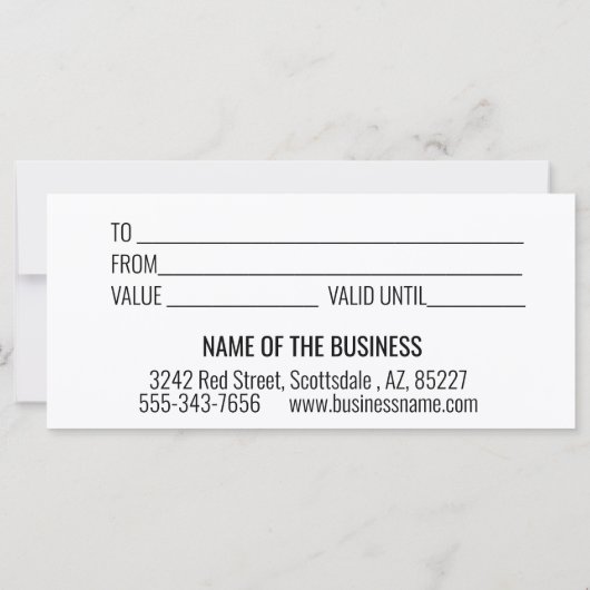 Handgeschreven vakken voor cadeaubonnen modern scr (Achterkant)