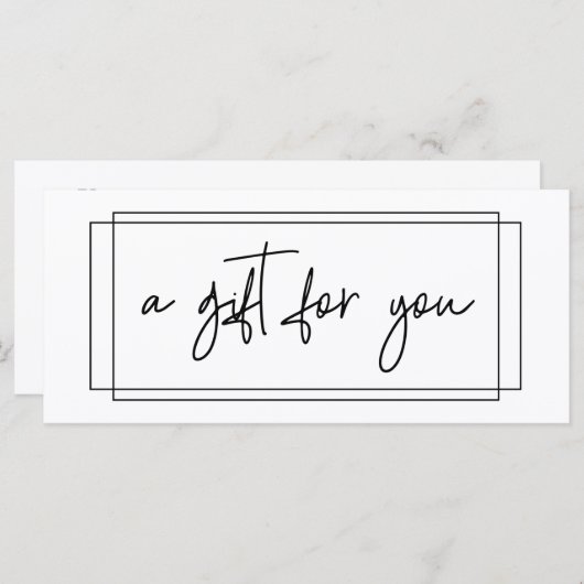 Handgeschreven vakken voor cadeaubonnen modern scr (Voorkant / Achterkant)