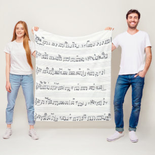 Handgeschreven vel muziek houdt het beloofde lied  fleece deken