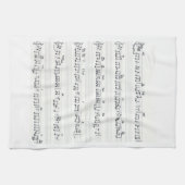 Handgeschreven vel muziek houdt het beloofde lied  theedoek (Horizontaal)