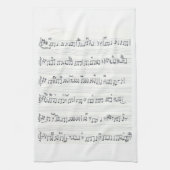 Handgeschreven vel muziek houdt het beloofde lied  theedoek (Verticaal)