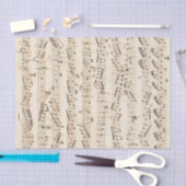 Handgeschreven  vel muziekbeige weefselpapier tissuepapier (Craft)