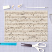 Handgeschreven  vel muziekbeige weefselpapier tissuepapier (Craft)